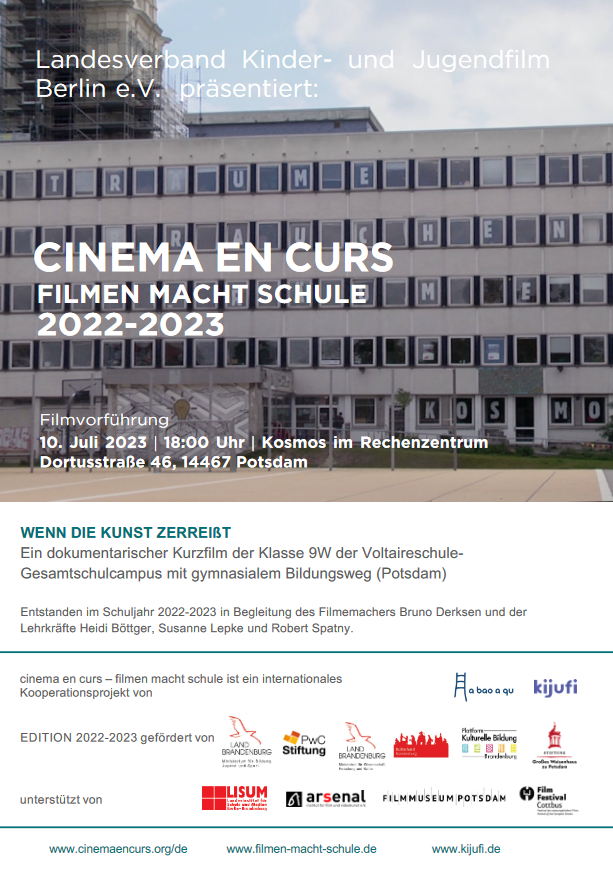 „Wenn die Kunst zerreißt“ – Ein Filmprojekt der Voltaireschule und Cinema en curs „Wenn die Kunst zerreißt“ – Ein Filmprojekt der Voltaireschule und Cinema en curs